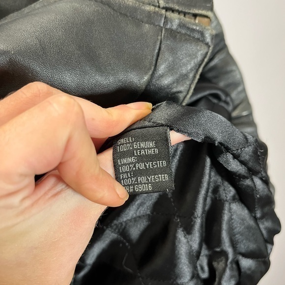 Vintage Modern Elements Women’s Black 100% Genuine Leather Motorcycle Jacket - Picture 7 of 14